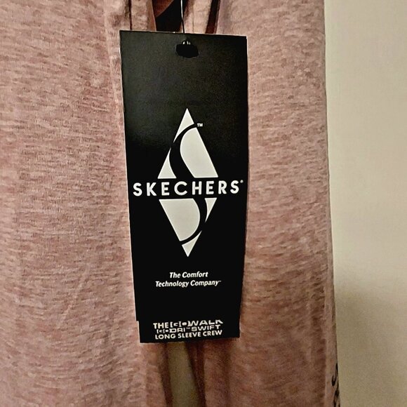 NWTs Skechers Los Angeles Activewear Pink/Lilac Long Sleeve Tee Crew Neck NEW L - Picture 6 of 11